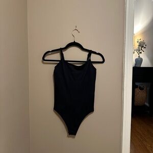 Black Ribbed Bodysuit